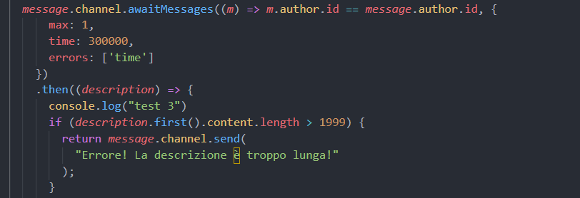 awaitMessages 在 Discord.js v13 中不起作用