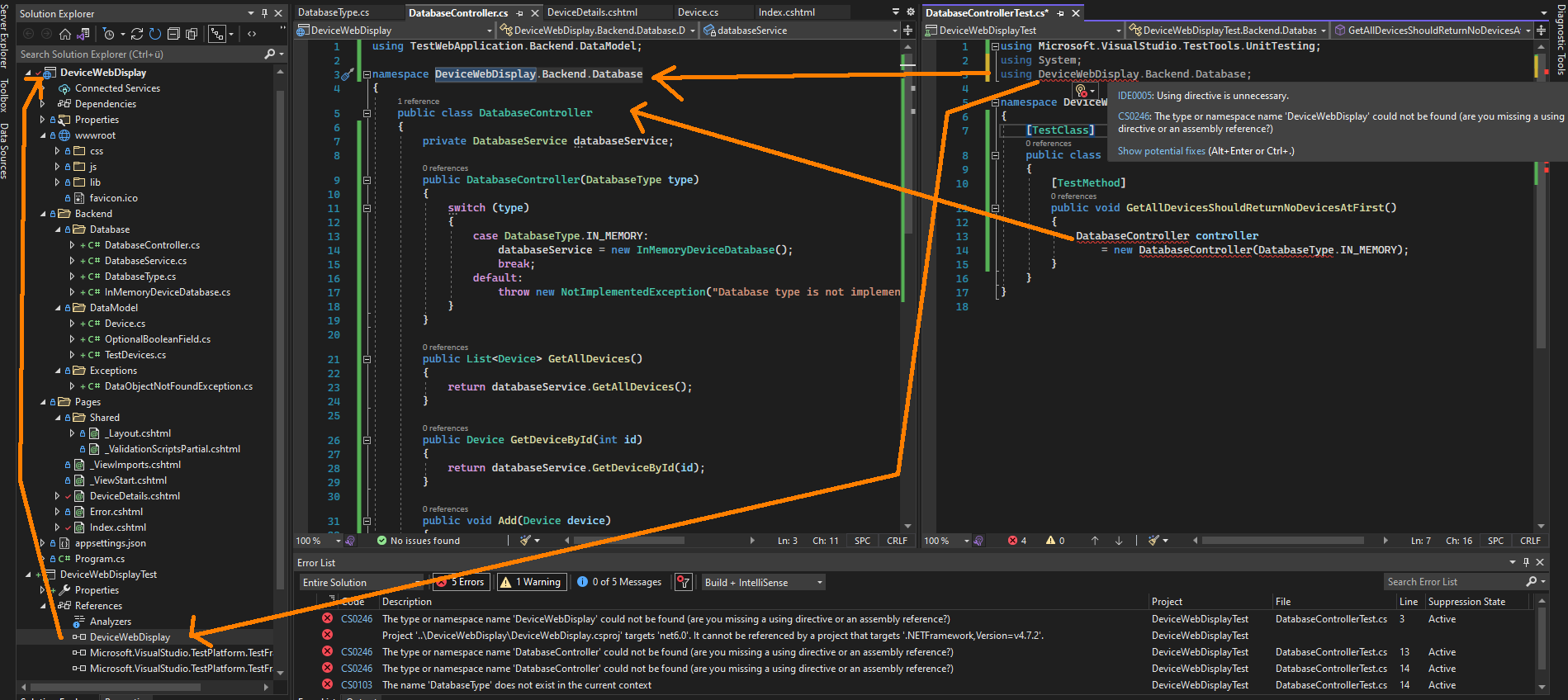 Visual Studio ~ 測驗專案找不到測驗專案的命名空間