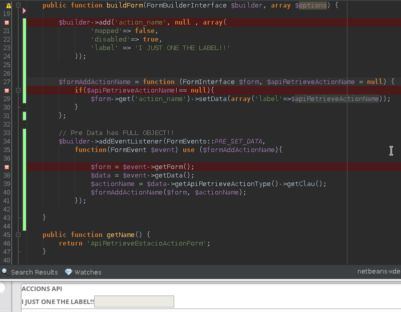 Symfony 表單只添加一個標簽