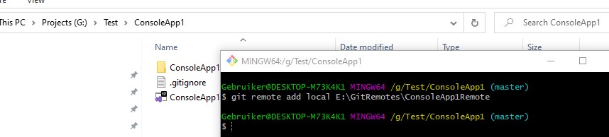 將 Visual Studio 專案放在 git 存盤庫中，并在網路驅動器上添加遠程（裸？）源