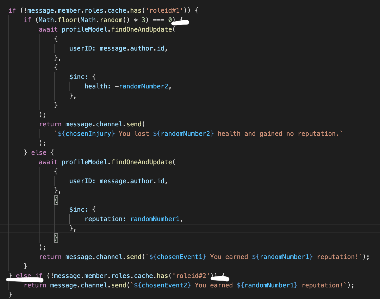 使 cmd 區分角色的兩個 if 陳述句
