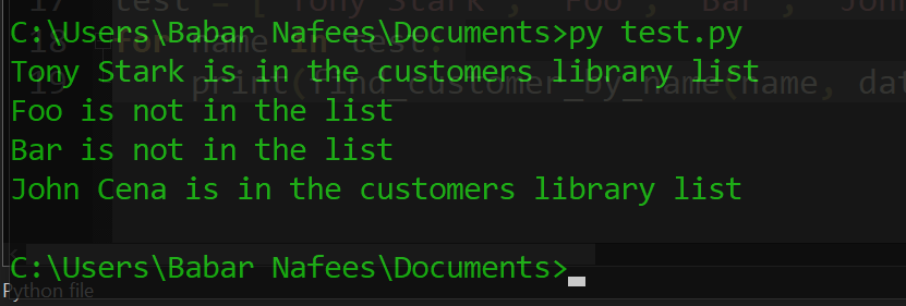 為什么 find_customer_by_name 函式只搜索第一個客戶？