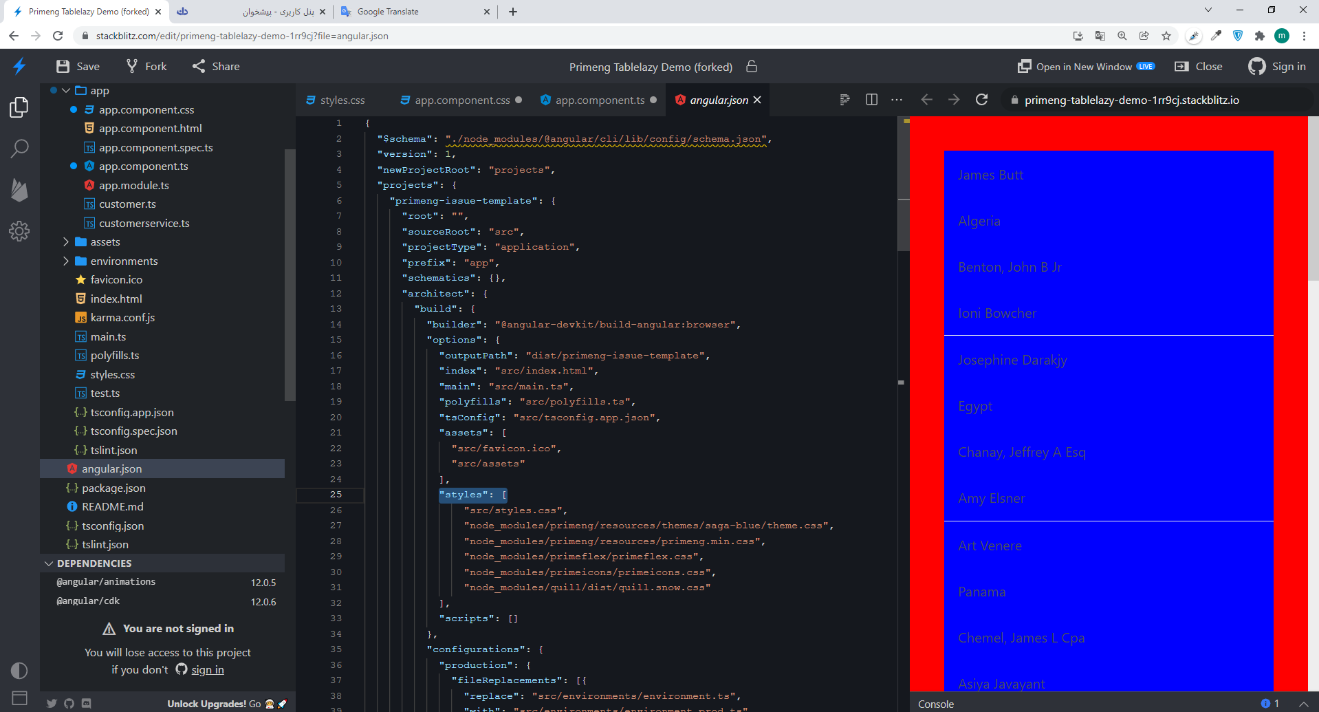 Angular 8 PrimeNG p 表分頁樣式
