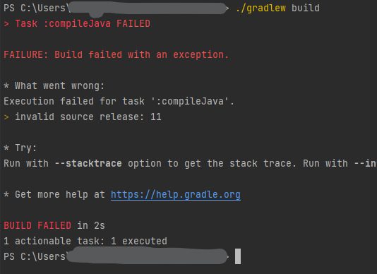 Spring Boot gradle 構建 - 無效的源代碼發布：11