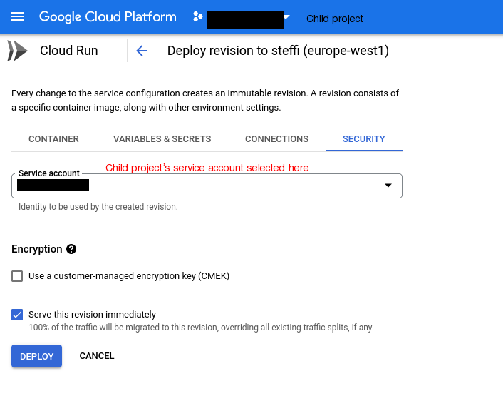 GCP Cloud Run 無法從其他專案中的工件注冊表中提取影像