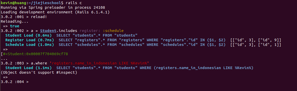 Rails 包含錯誤:UndefinedTable:錯誤:缺少表的 FROM 子句條目