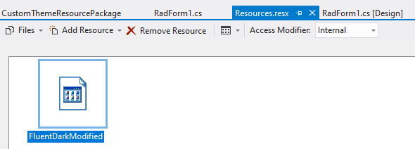 帶有自定義 Telerik 主題的 C# Winforms：嵌入式資源和 ThemeResolutionService.LoadPackageResource