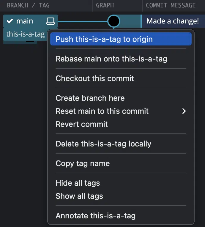 如何通過 GitKraken 將標簽推送到 Github