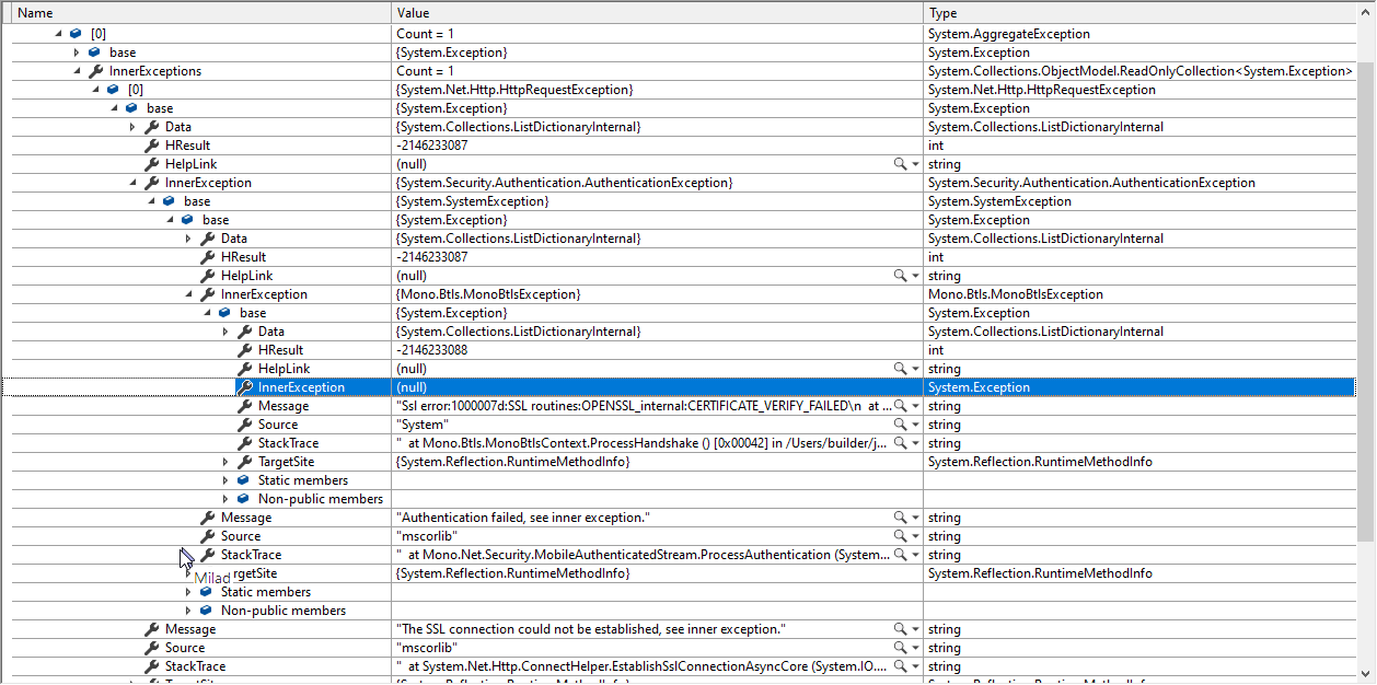 嘗試訪問 Xamarin.Forms Android 上的服務器時拋出 System.AggregateException