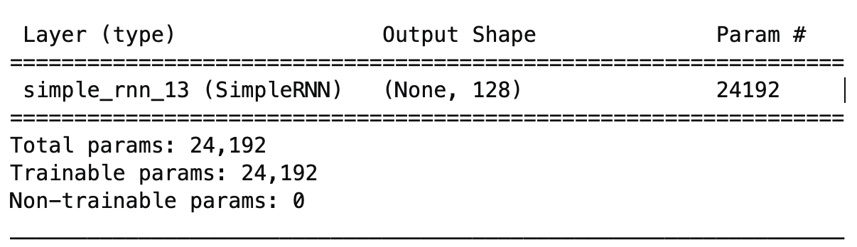 tf.keras.layers.SimpleRNN 的引數個數