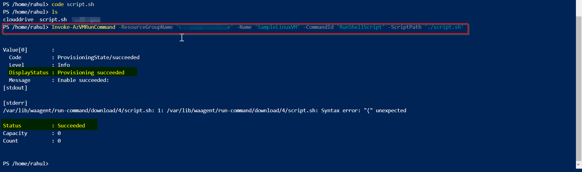 如何使用服務主體詳細資訊連接到 Azure VM [Linux 型別] 以執行腳本 (sh) 檔案