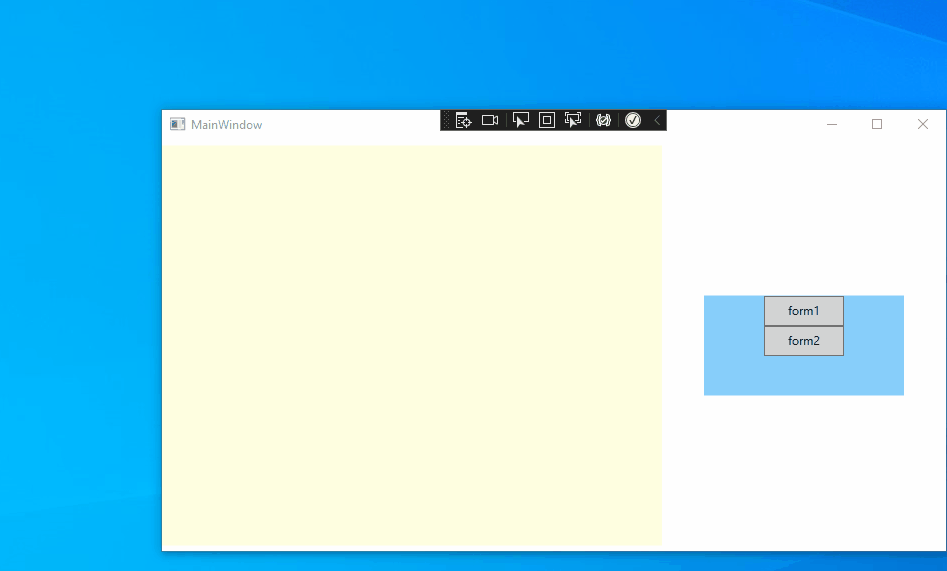 在 WPF 應用程式的視窗面板中顯示表單