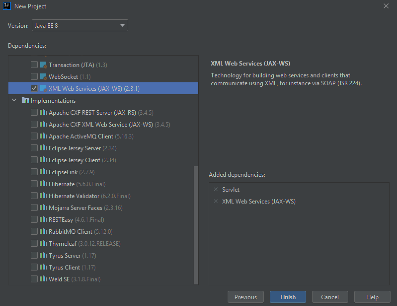 IntelliJ:創建 WebService 并且沒有 WebApplication 選項