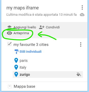 在網站中嵌入 Google 地圖的地點串列