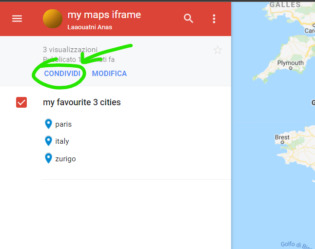 在網站中嵌入 Google 地圖的地點串列