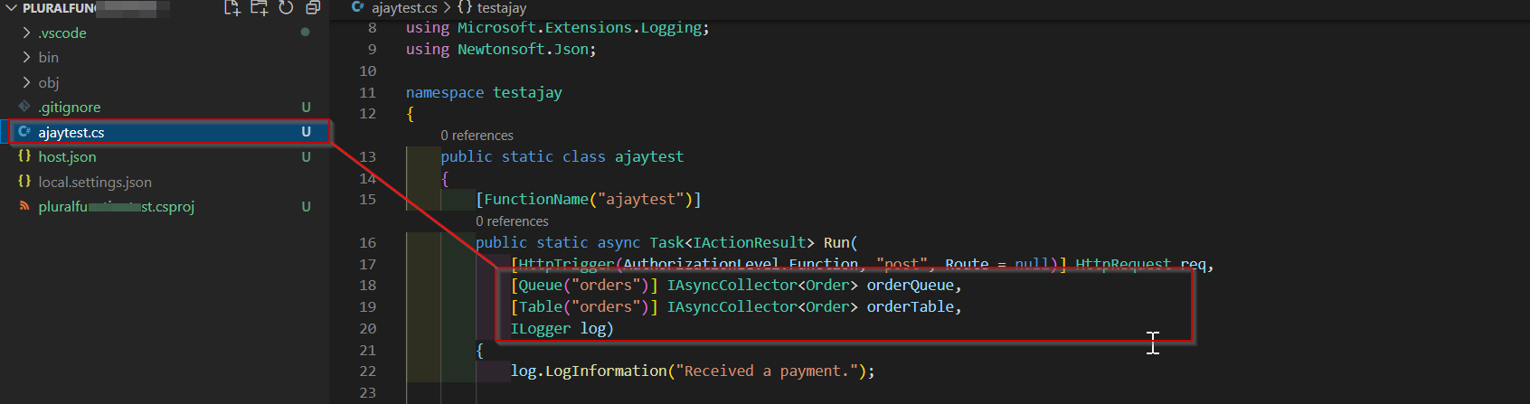 在 Azure Functions Http 觸發器 C# 中找不到型別或命名空間名稱“佇列”