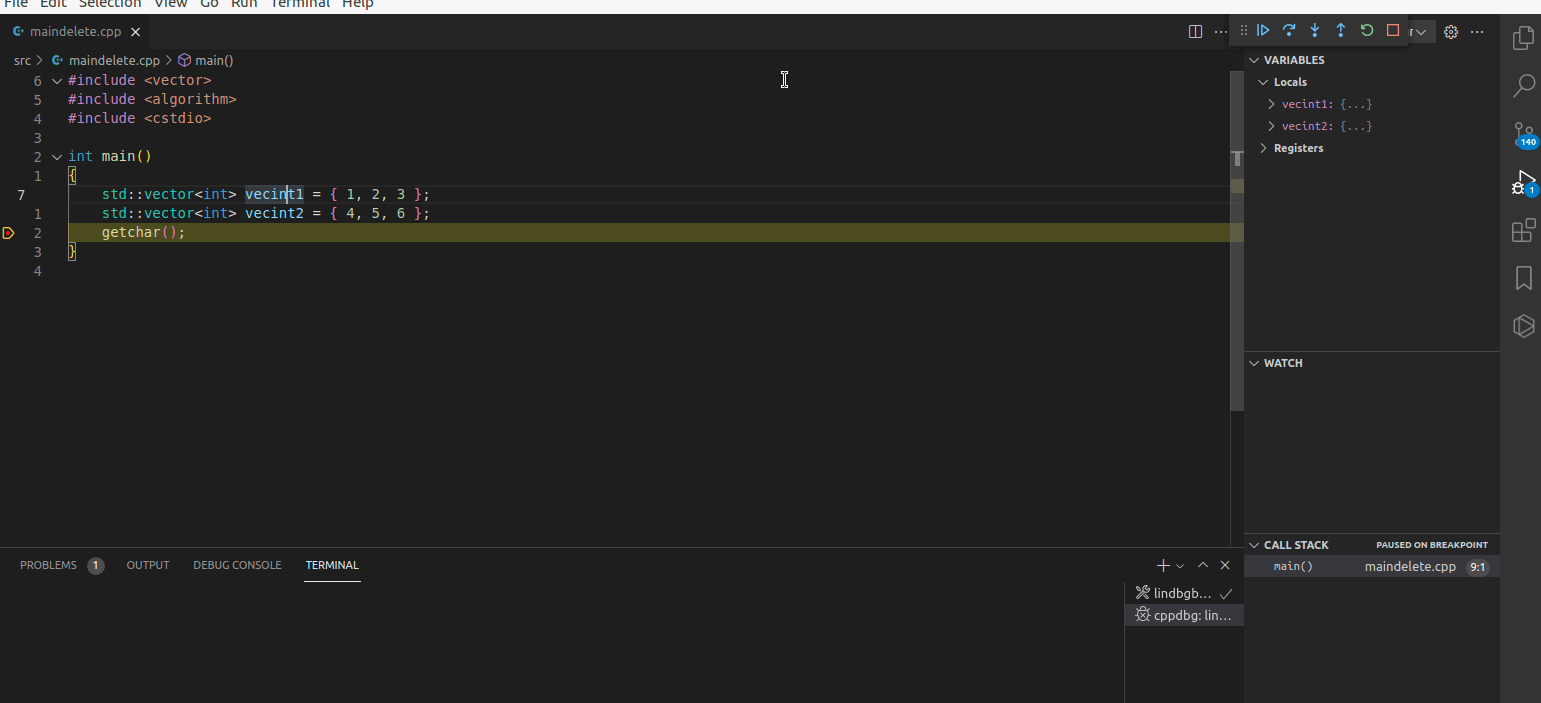 VSCode:導航到監視視窗中最近添加的變數