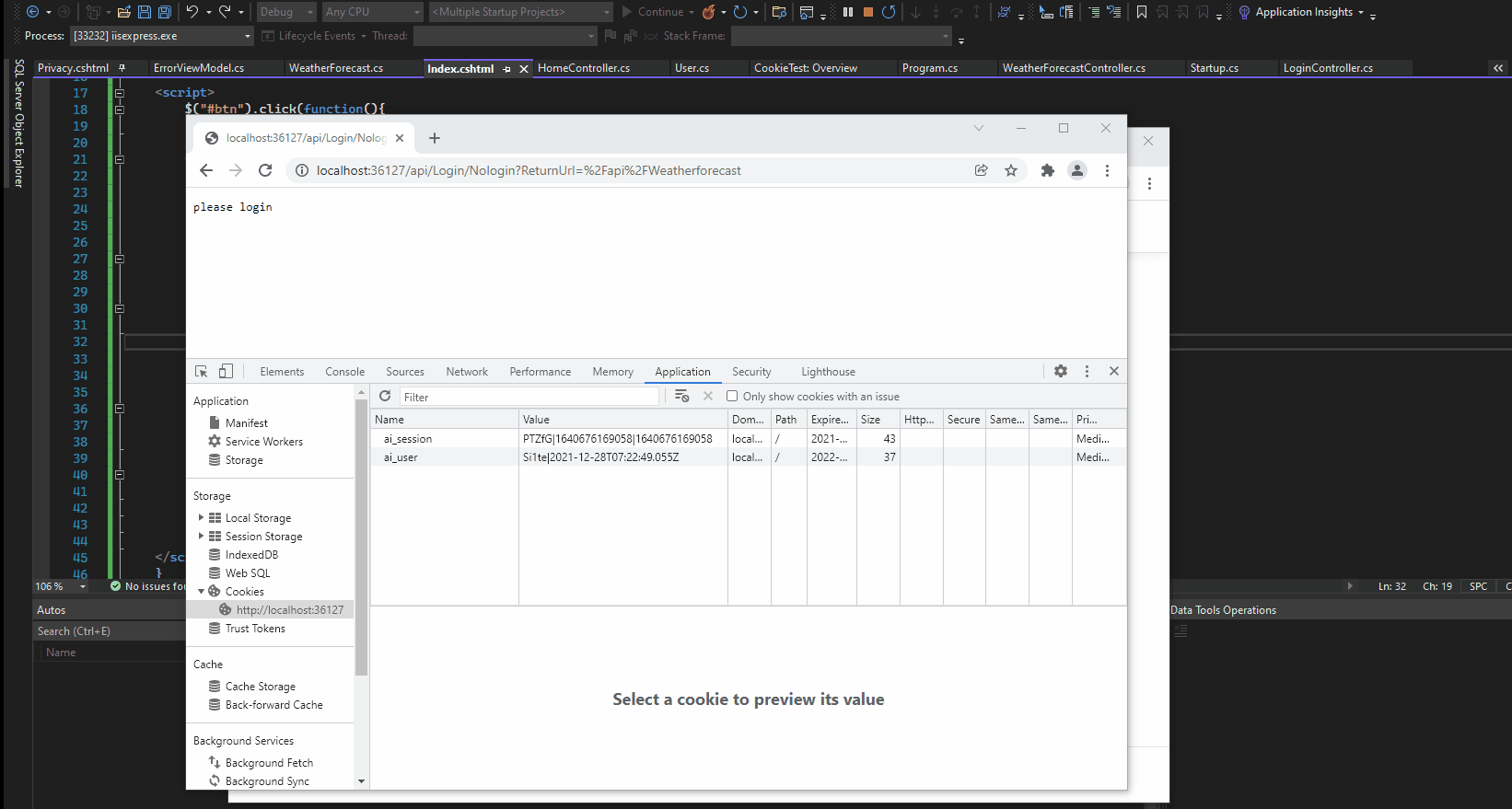 為什么 cookie 不存盤在 ASP.NET Core Web API 的瀏覽器中？