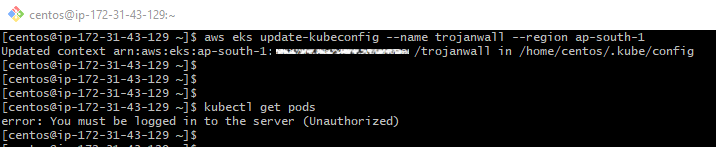 用戶無法使用 kubectl 登錄 EKS 集群