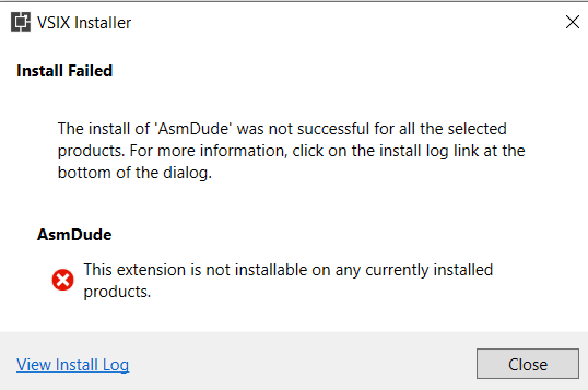Visual Studio 2022 無法安裝擴展