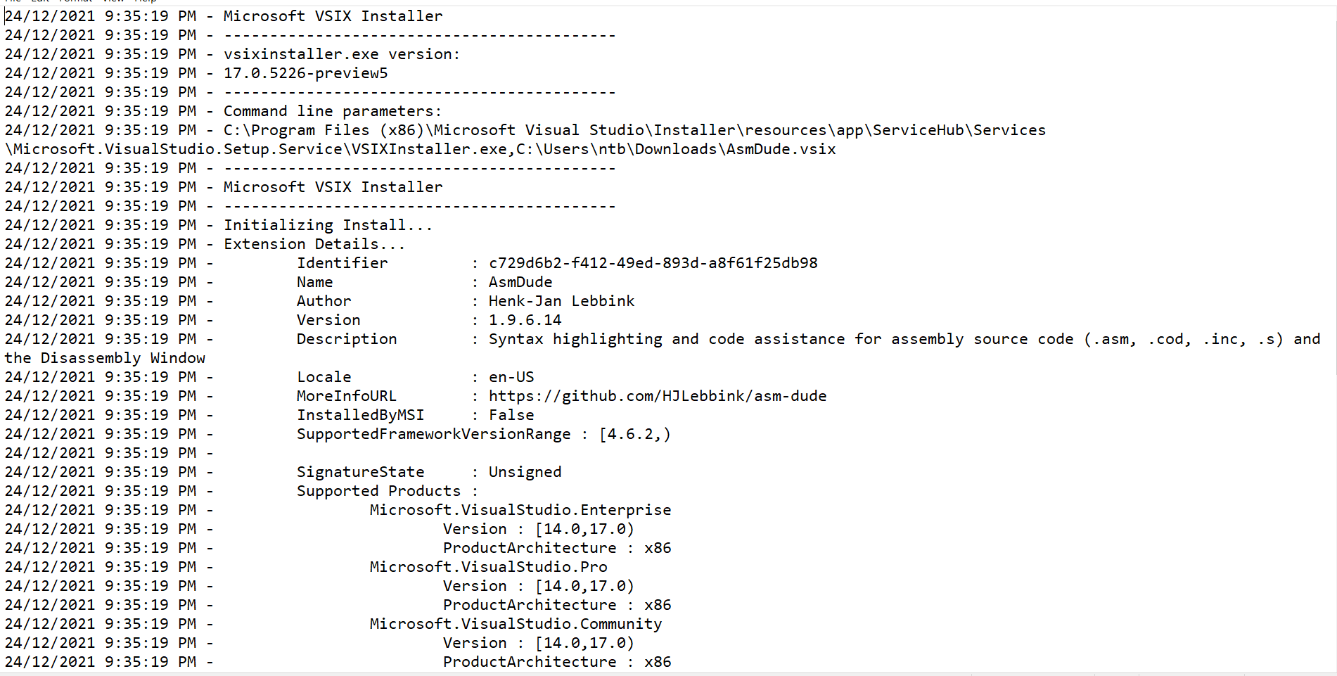 Visual Studio 2022 無法安裝擴展