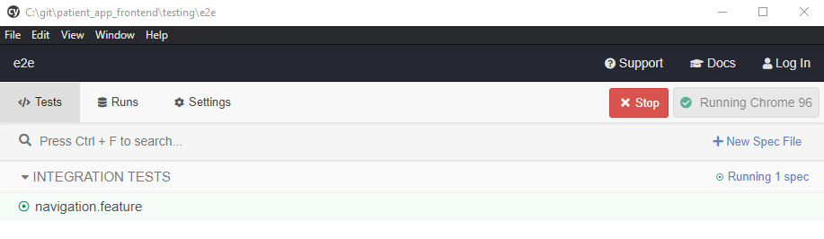 帶有黃瓜的 Angular 中的 Cypress > 程序未定義