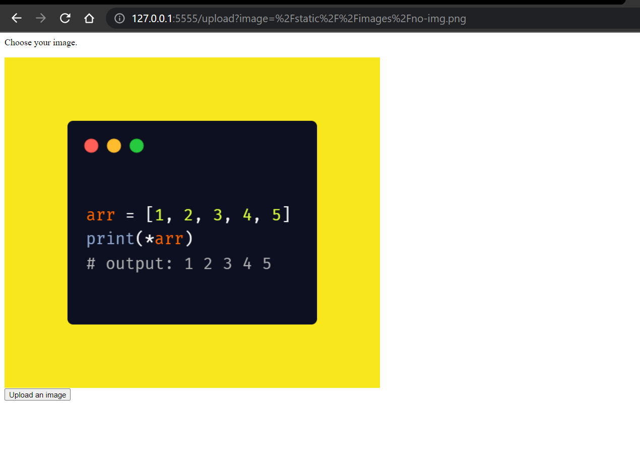 帶有 Flask 的 Python 網路應用程式，使用按鈕標簽更新視圖中的影像標簽
