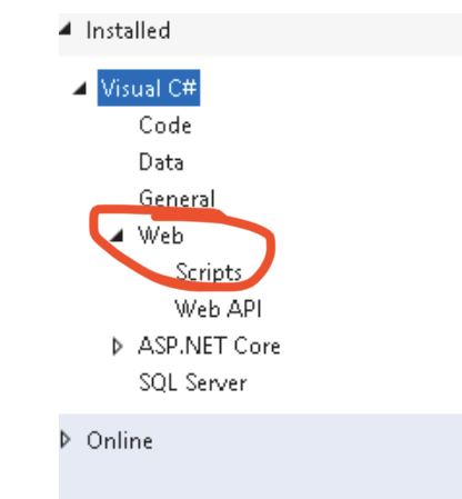在 Visual Studio 中添加新專案時不顯示 cshtml 檔案