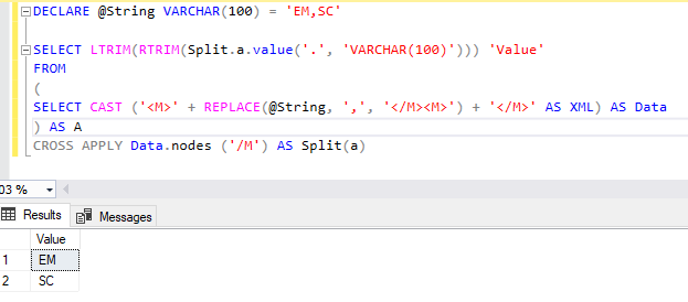 當資料庫兼容級別設定為 SQL Server 2008 時，如何在 SSIS OLE DB 源 SQL 命令中使用 STRING_SPLIT？
