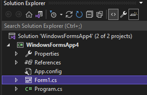 解決方案資源管理器上缺少 Visual Studio 2022 查看代碼按鈕