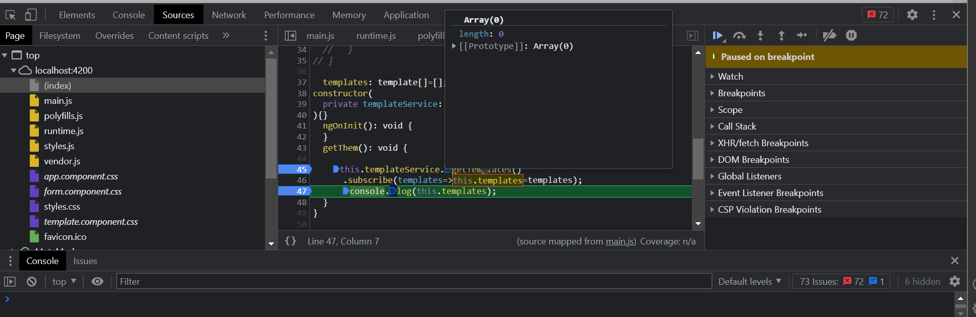 來自 Microsoft SQL Server 的資料正確發送到 .NET Web API，但未顯示在 Angular 中