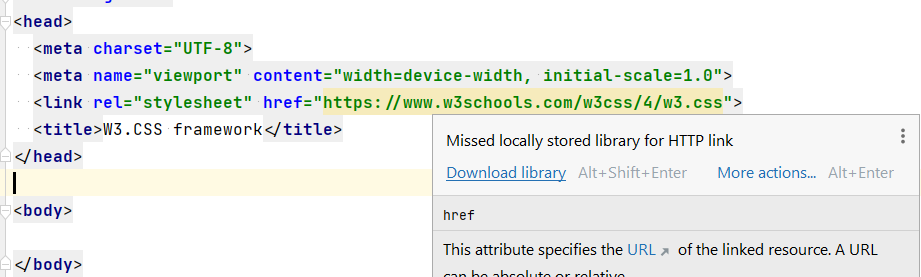w3.css 框架的 Intellij 想法代碼完成?