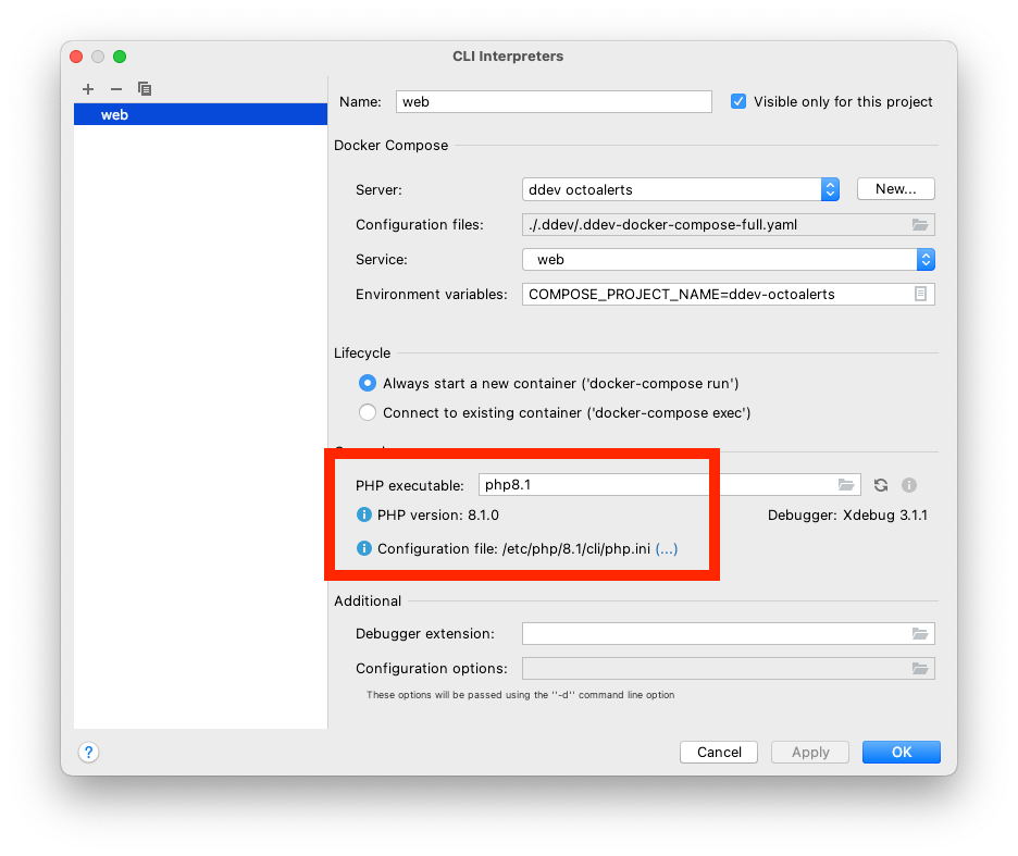 DDEV/Laravel/PHPUnit:PhpStorm 中的設定問題