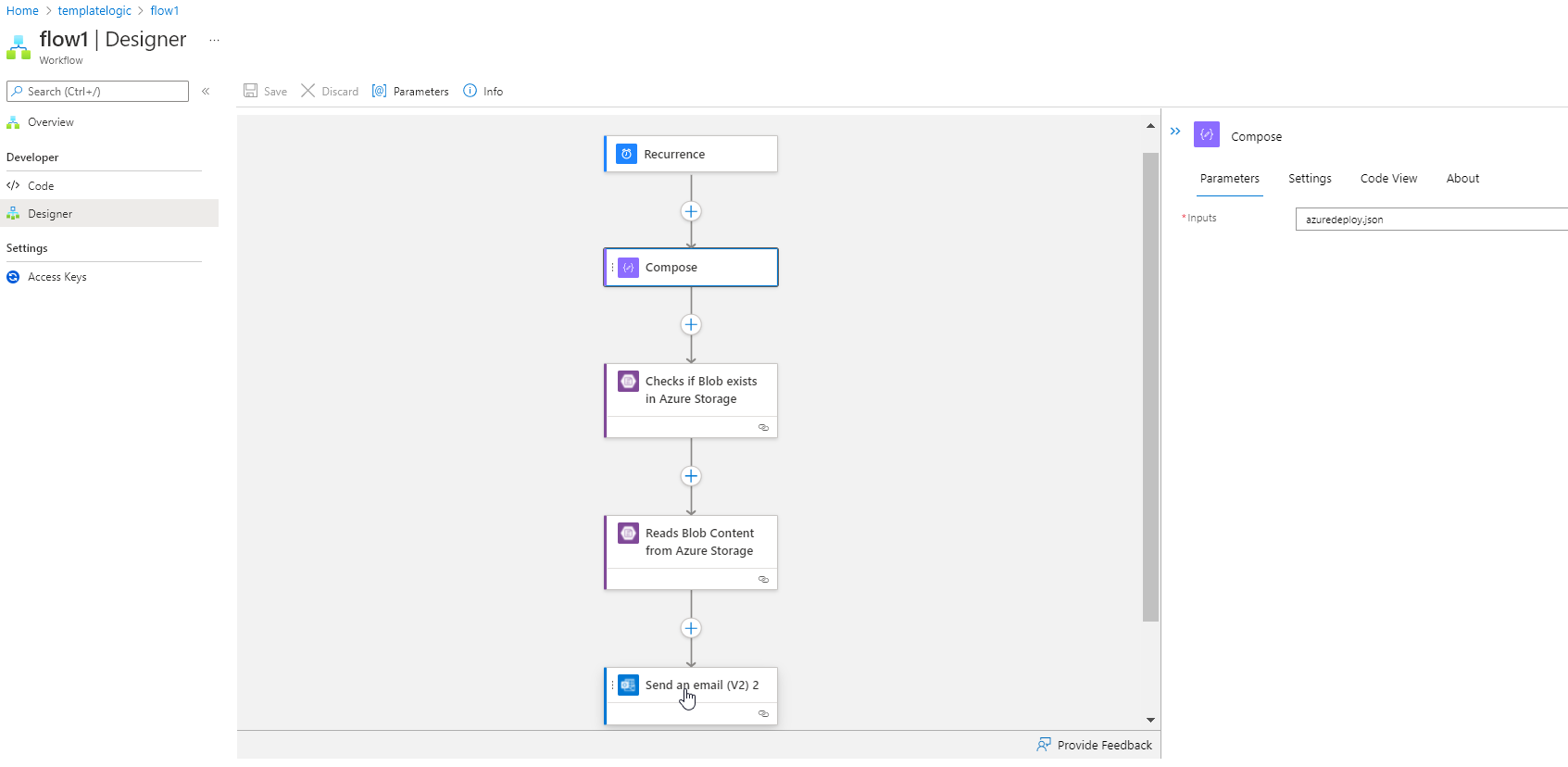 將最新的 azure blob 存盤檔案獲取到邏輯應用發送電子郵件流