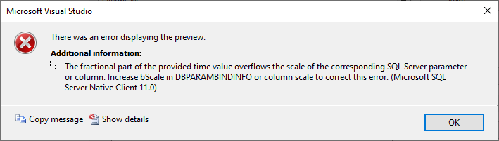 為什么 SSIS 變數沒有將毫秒部分傳遞到查詢中？