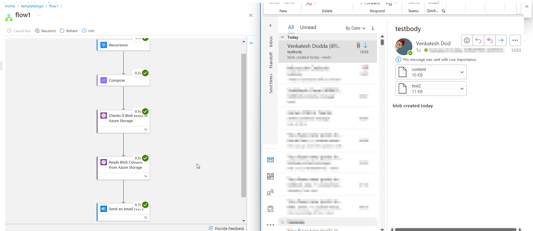 將最新的 azure blob 存盤檔案獲取到邏輯應用發送電子郵件流