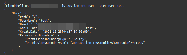 user.permissionsBoundary 在使用 Java SDK 從 AWS 檢索資訊時回傳 NULL