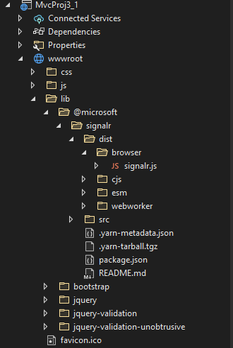 在 .NET 核心 MVC 應用程式中包含帶有 @ 符號的 Javascript 庫
