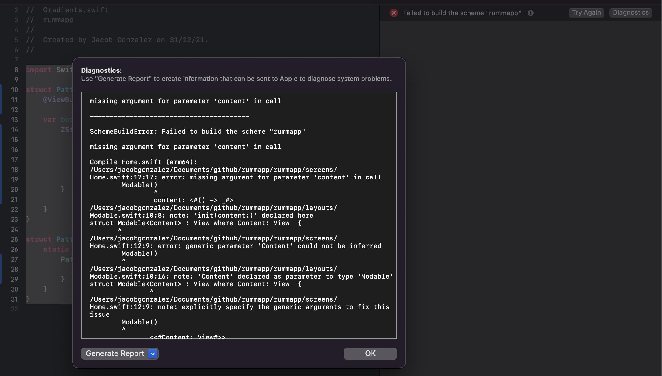 預覽中的 SwiftUI 視圖引數缺少呼叫中引數“內容”的引數