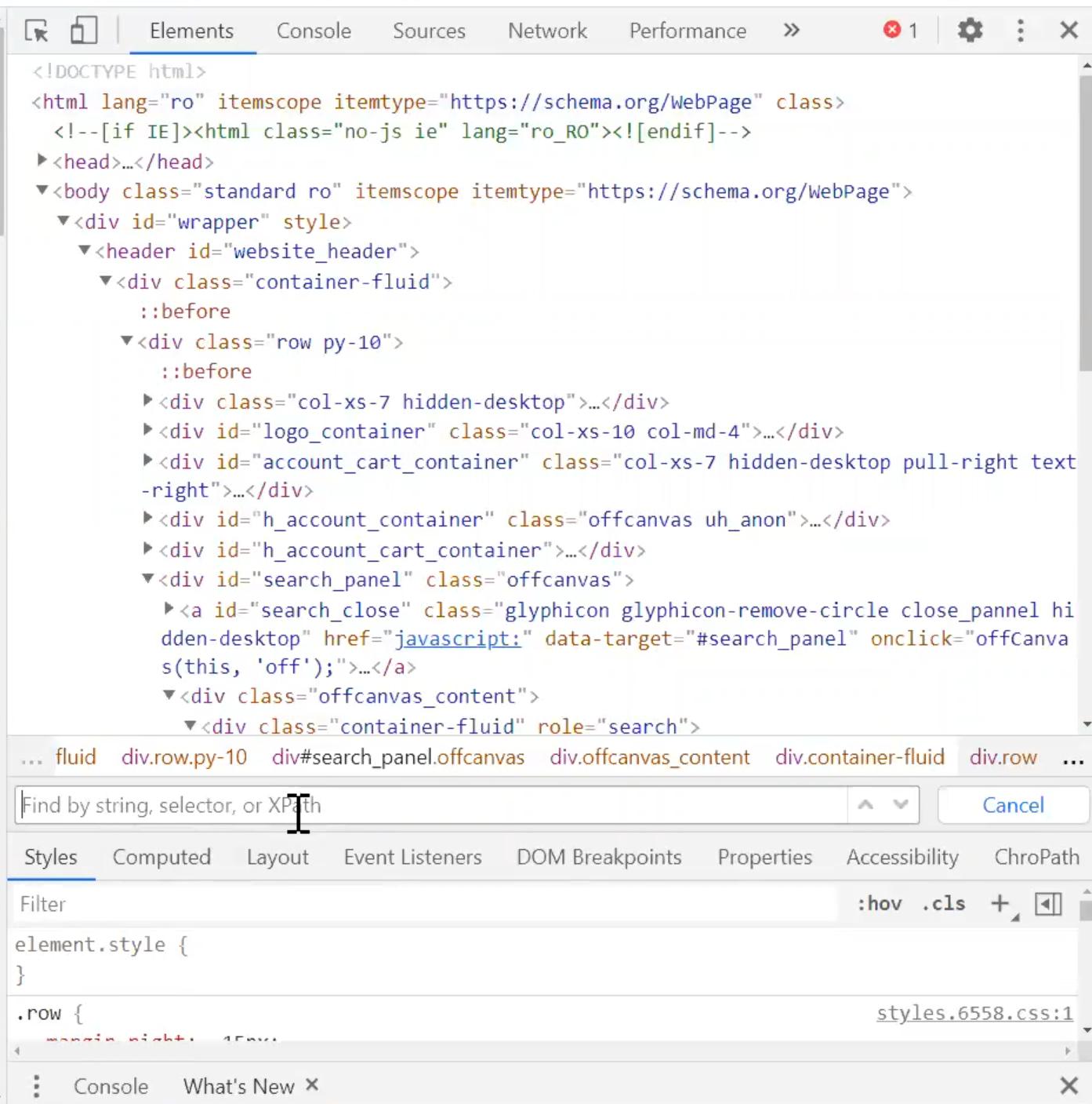 如何在 Chrome Devtools 中將 CSS 樣式部分移到底部?