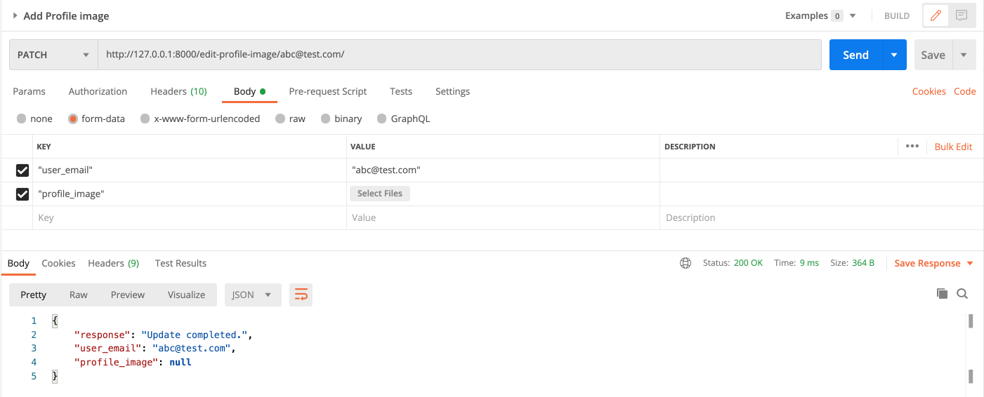 帶有影像上傳的 Django Rest Framework 補丁請求