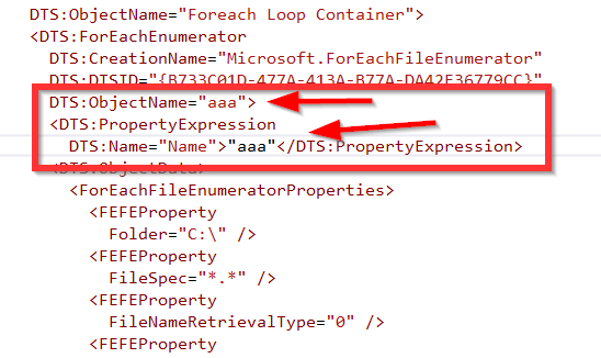 ForEach 回圈的 ForEach File 列舉器運算式中的“name”屬性是什么?