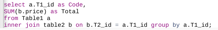 只獲取代碼和總數Oracle SQL