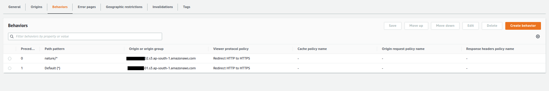 無法在單個 Cloudfront Distribution 上為多個 S3 存盤桶提供服務