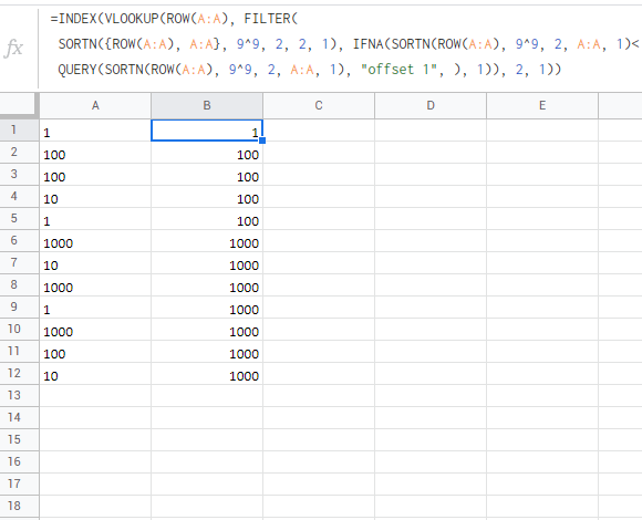 為 Google 表格運行 Max ArrayFormula