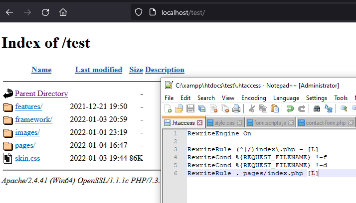 .htaccess 需要幫助來處理對非根檔案夾中的 index.php 的請求