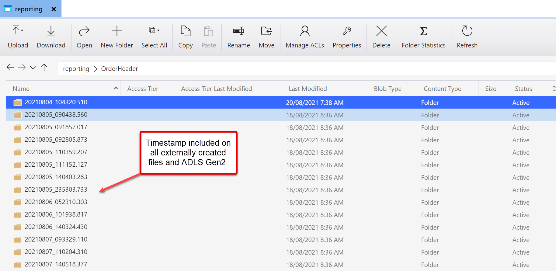 Azure Synapse 無服務器洗掉由 CREATE EXTERNAL TABLE AS SELECT 陳述句創建的檔案