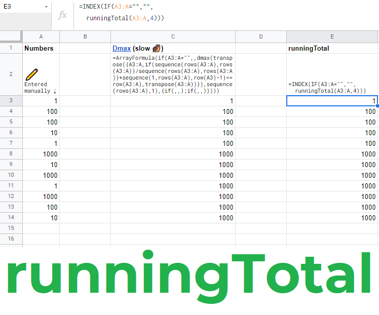 為 Google 表格運行 Max ArrayFormula