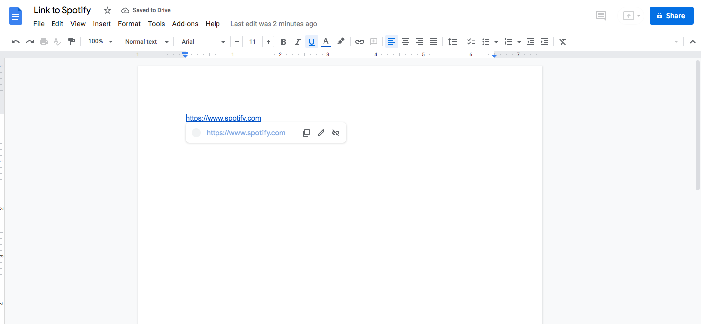 在 Google Drive 檔案夾中,將外部 URL 存盤為“檔案”,單擊該檔案可打開外部網站