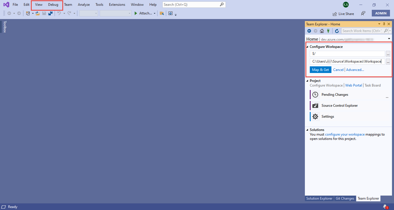 在 Visual Studio 中將本地檔案夾映射到 Azure DevOps Git Repos